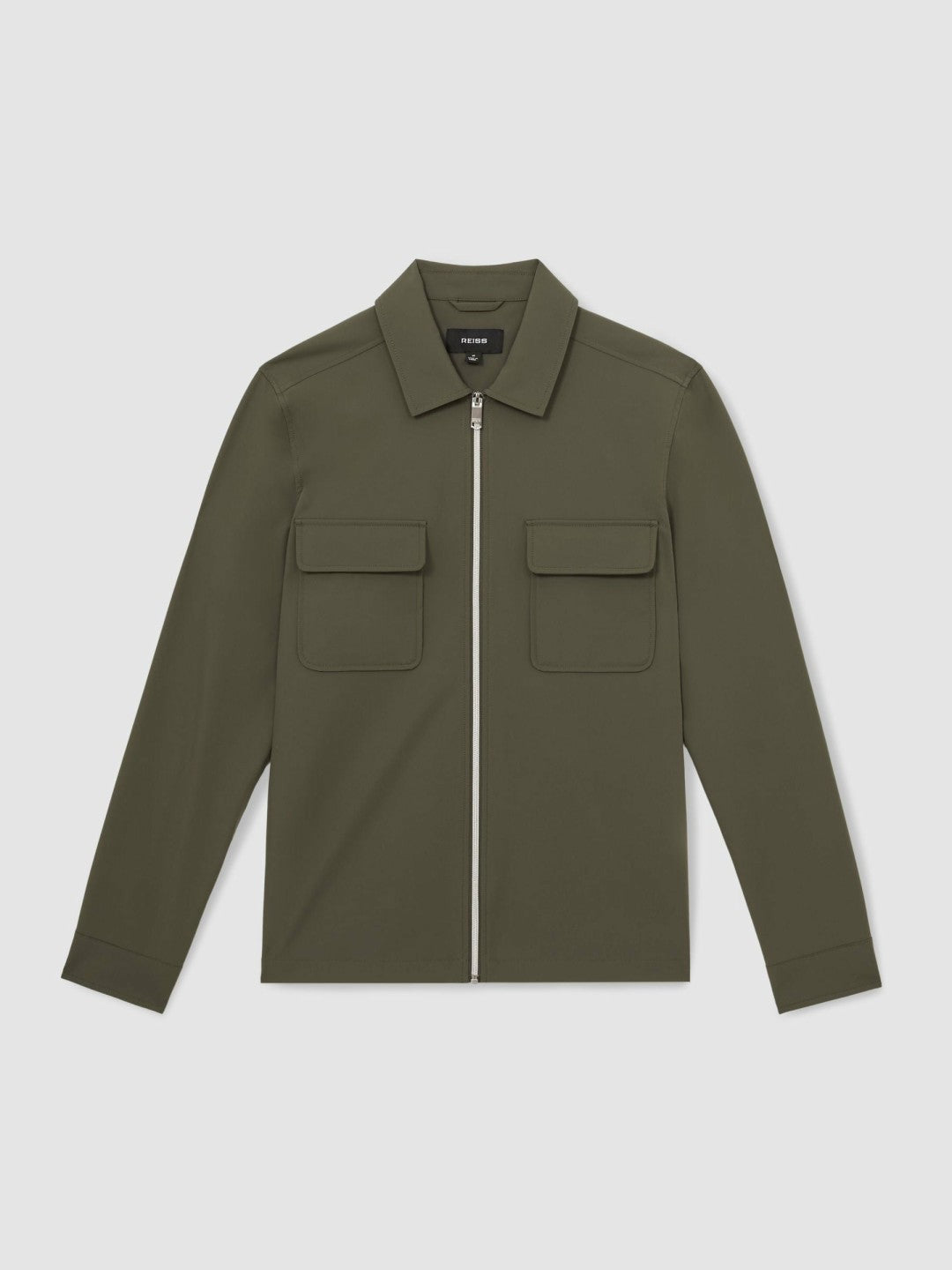 Reiss Affordable - Technical Zip-Through Overshirt in Green