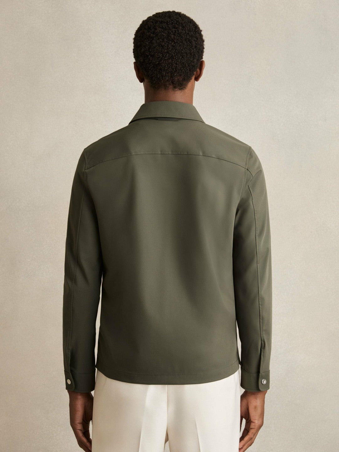 Reiss Affordable - Technical Zip-Through Overshirt in Green