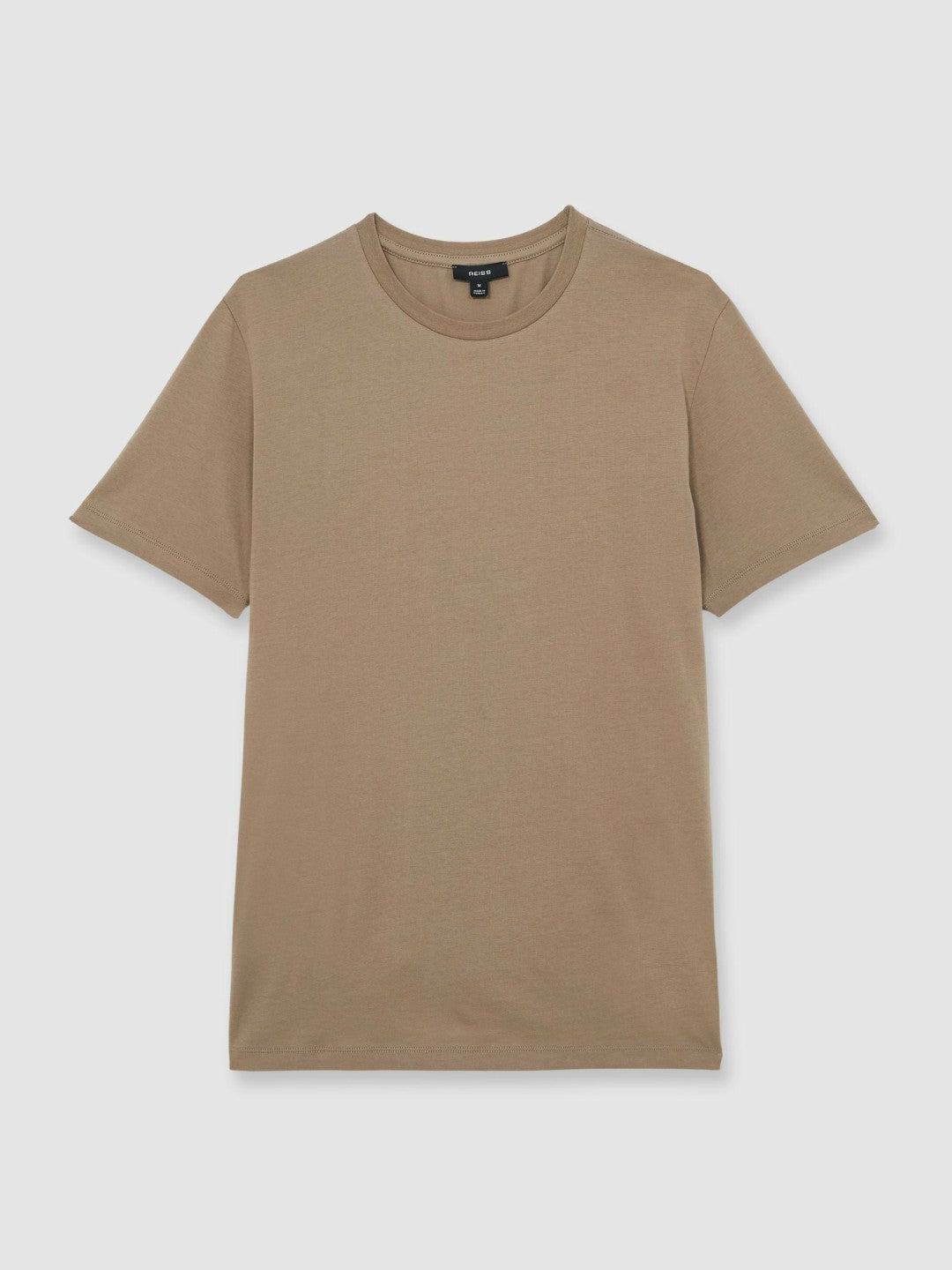 Reiss Best Seller - Cotton Crew Neck T-Shirt in Light Taupe Brown