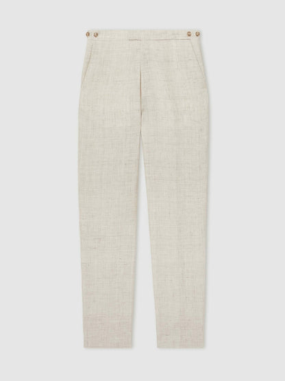 Reiss Offer - Linen-Cotton Slim-Fit Suit Trousers in Stone