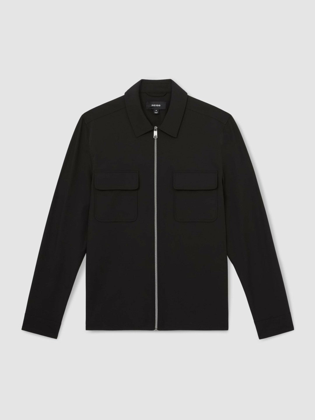 Reiss Offer - Technical Zip-Through Overshirt in Black