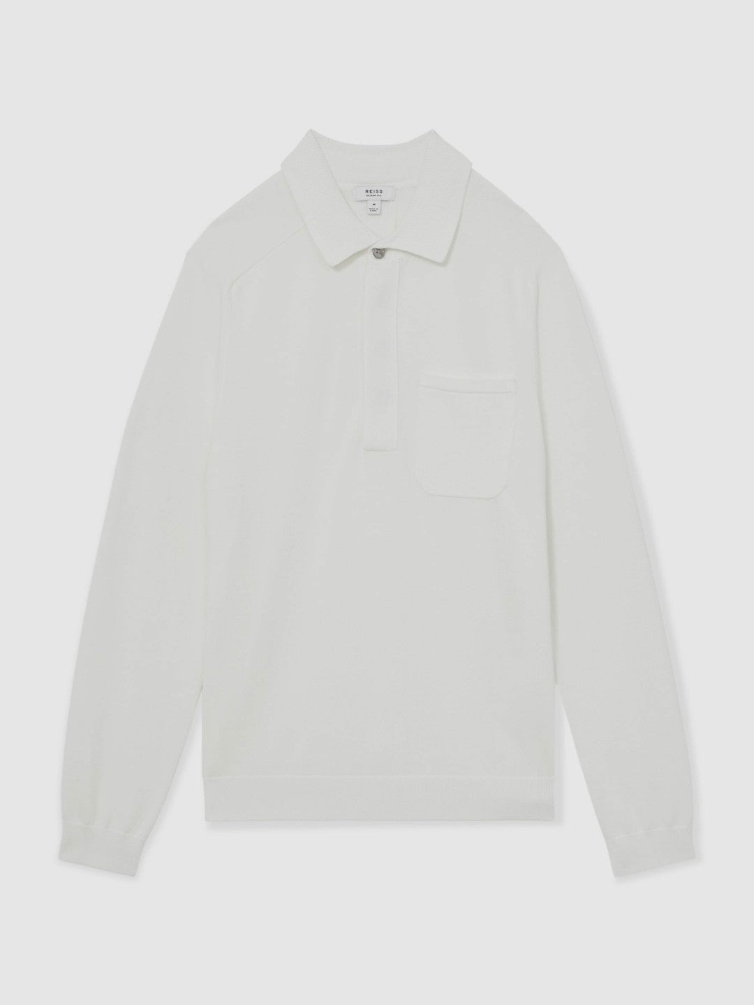 Reiss Featured - Cotton Concealed Placket Polo Shirt in White