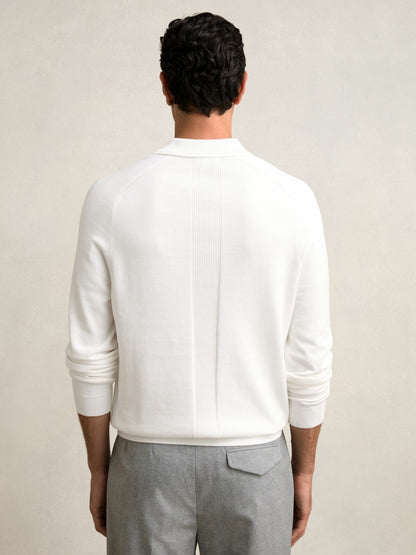 Reiss Featured - Cotton Concealed Placket Polo Shirt in White