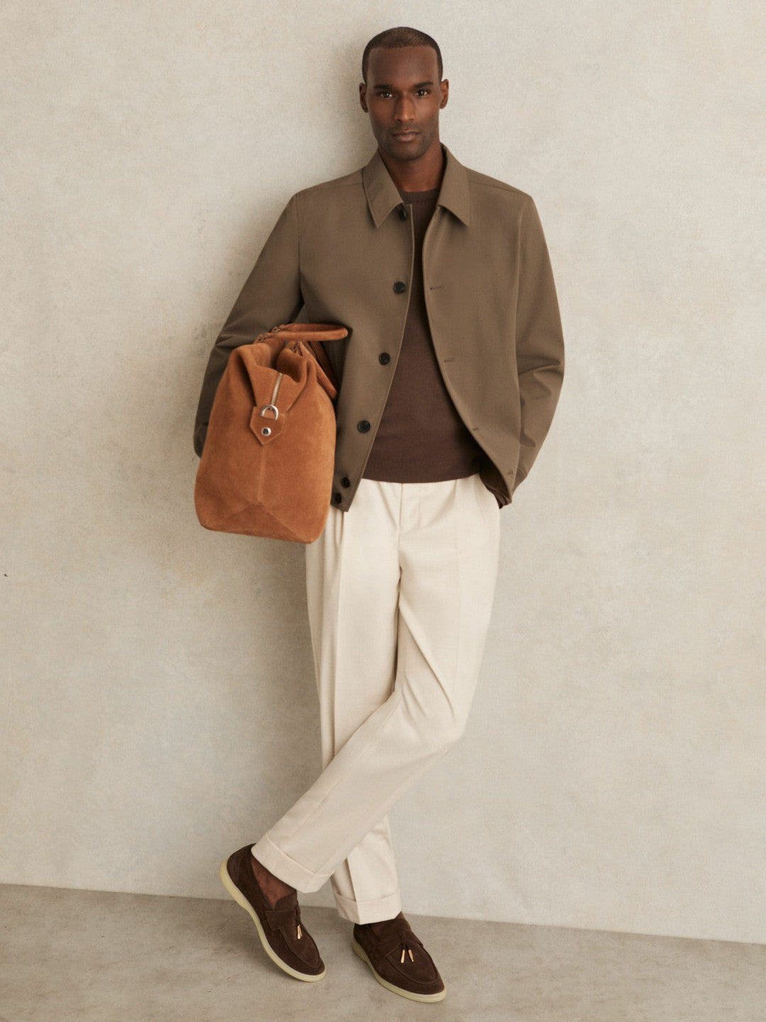 Reiss Sale - Technical Button Through Jacket in Chestnut Brown