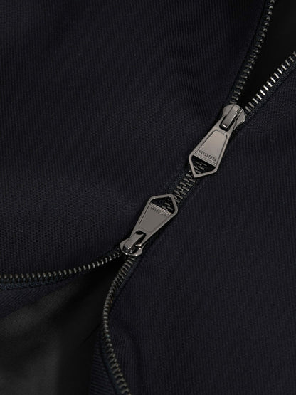 Reiss Affordable - Lyocell-Cotton Zip-Through Twill Jacket in Navy