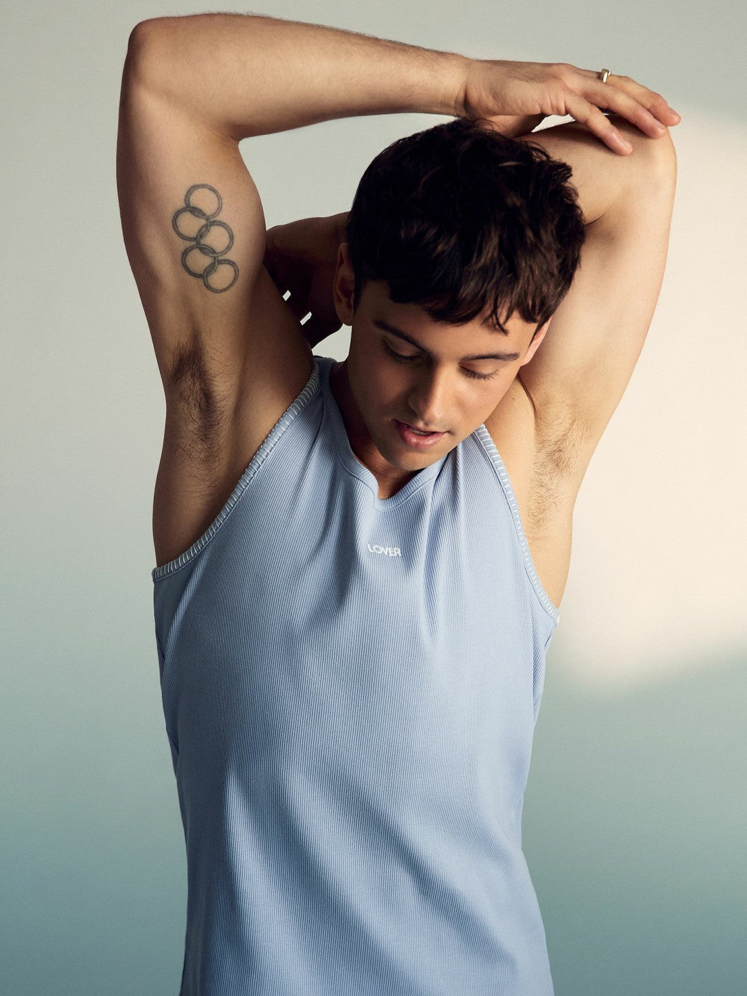 Reiss Savings - | Tom Daley Cotton Lover Vest with Stretch in Soft Blue