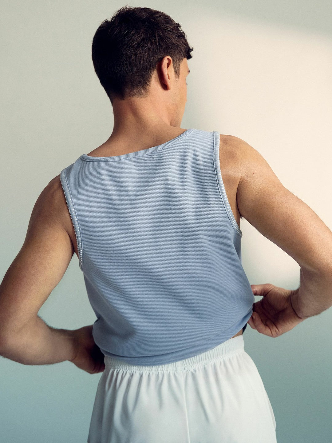 Reiss Savings - | Tom Daley Cotton Lover Vest with Stretch in Soft Blue