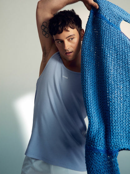 Reiss Savings - | Tom Daley Cotton Lover Vest with Stretch in Soft Blue