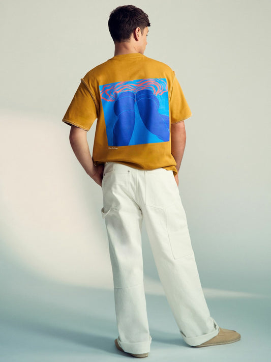 Reiss Popular Choice - | Tom Daley Graphic-Print T-Shirt in Yellow