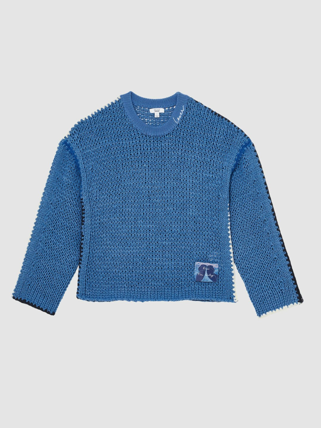 Reiss Best Seller - | Tom Daley Chunky Knit Jumper in Soft Blue