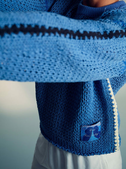 Reiss Best Seller - | Tom Daley Chunky Knit Jumper in Soft Blue