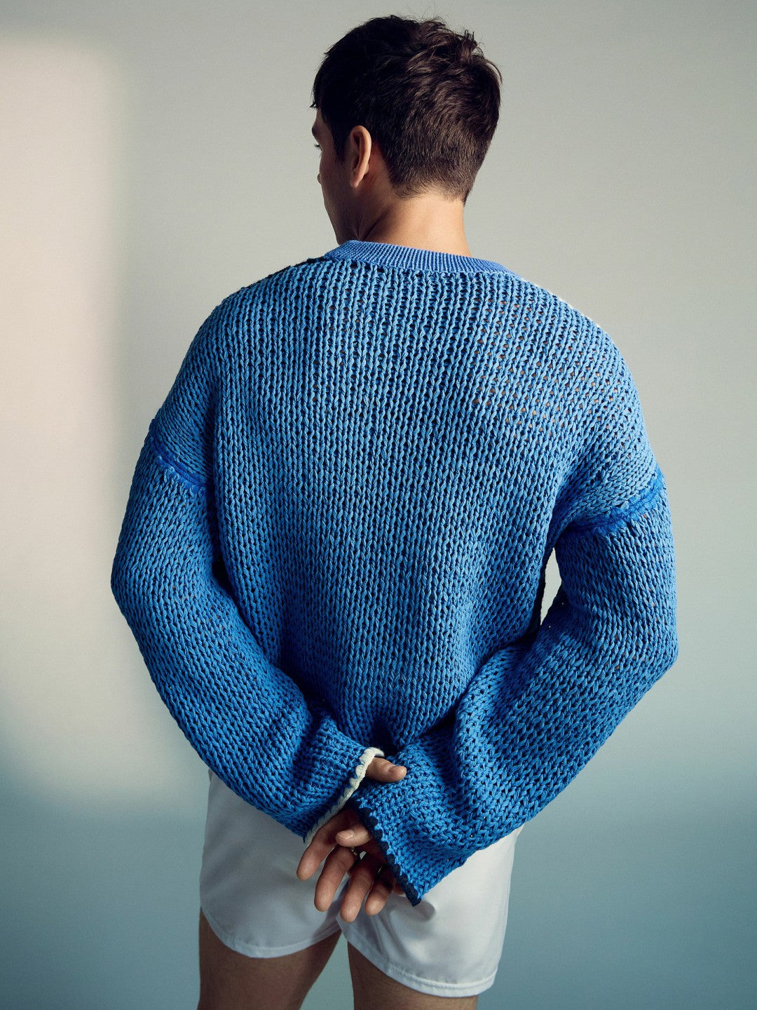 Reiss Best Seller - | Tom Daley Chunky Knit Jumper in Soft Blue