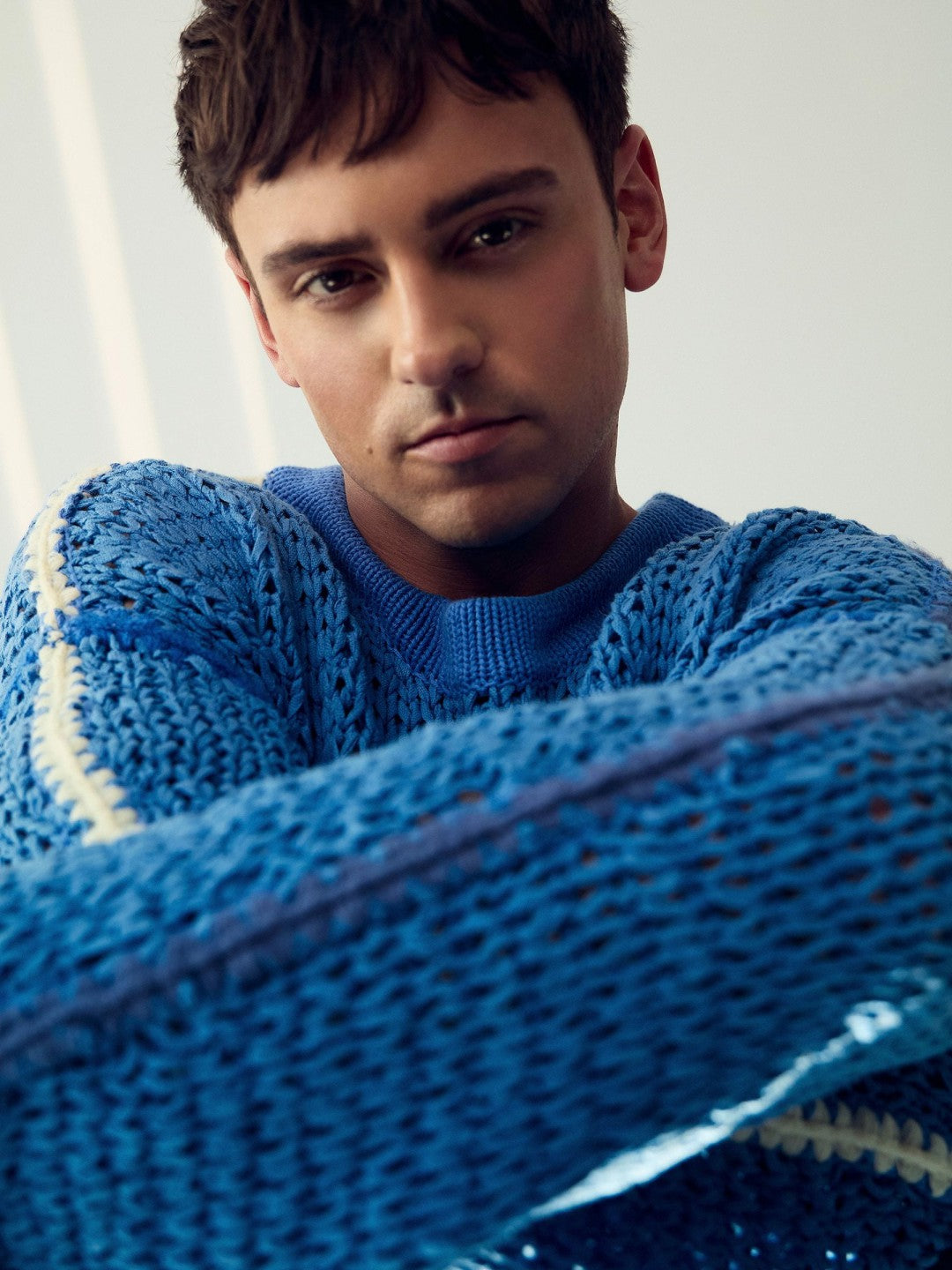 Reiss Best Seller - | Tom Daley Chunky Knit Jumper in Soft Blue