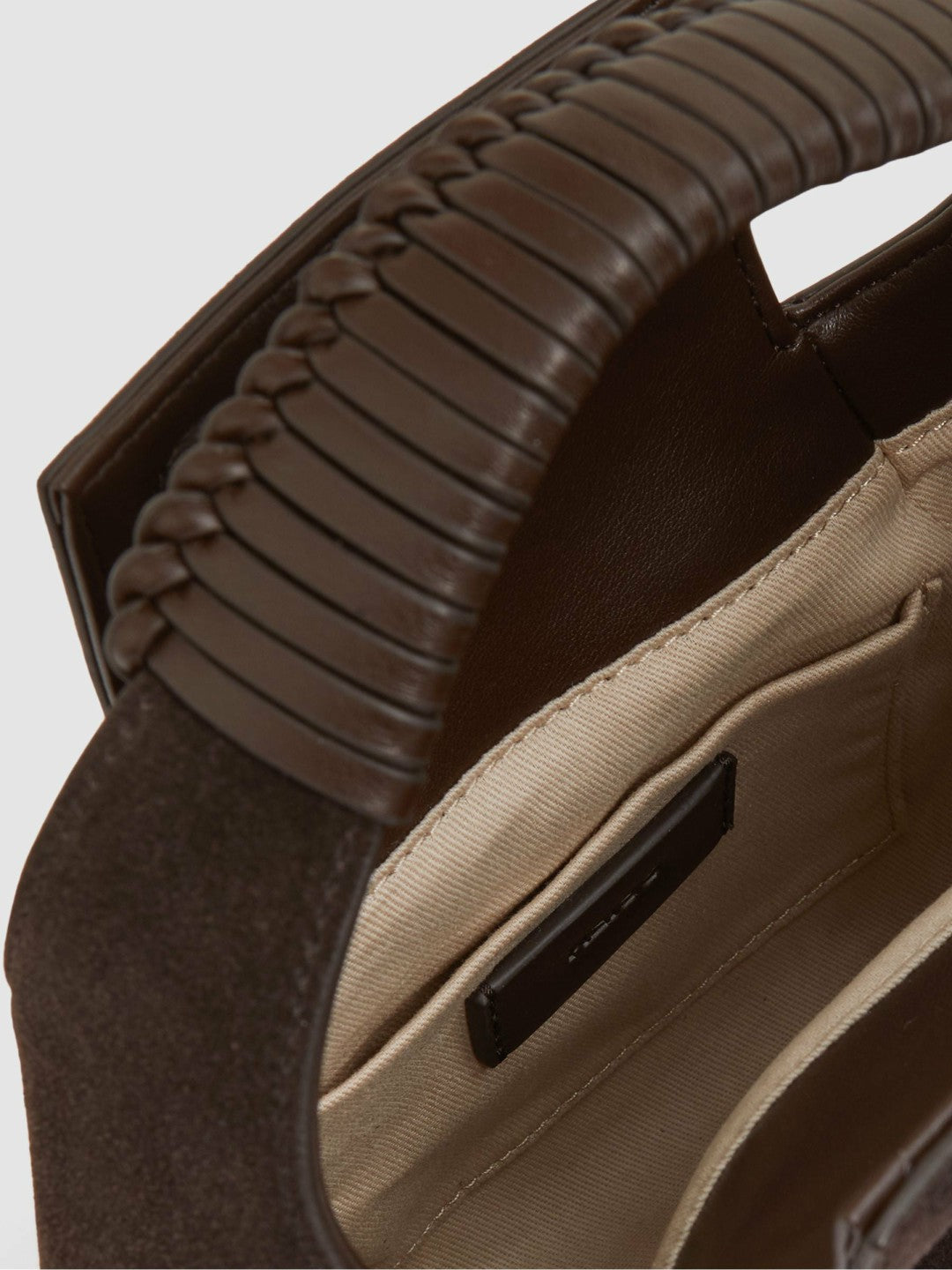 Reiss Value - Suede Shoulder Bag in Chocolate