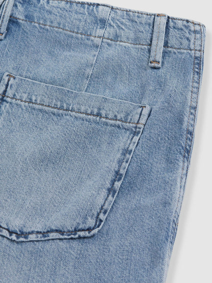 Reiss Sale - Good American Denim Shorts With Linen in Indigo Blue