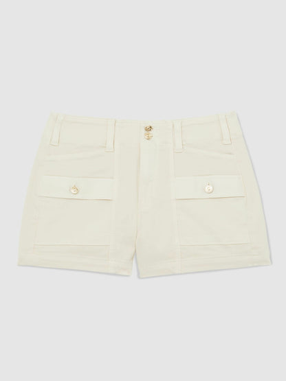 Reiss Best Seller - Paige Cargo Shorts in Cream
