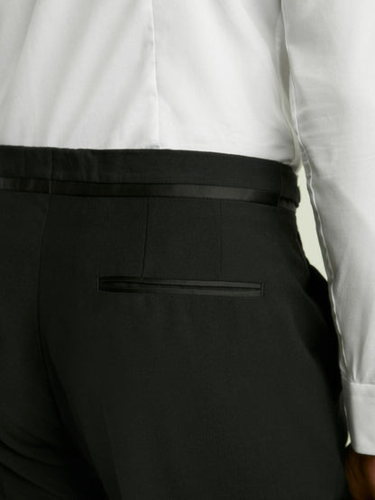 Reiss Deal - Wool-Blend Regular-Fit Tuxedo Trousers in Black