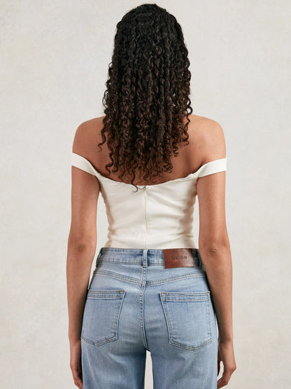 Reiss Best Seller - Scuba Corset Bodysuit in White