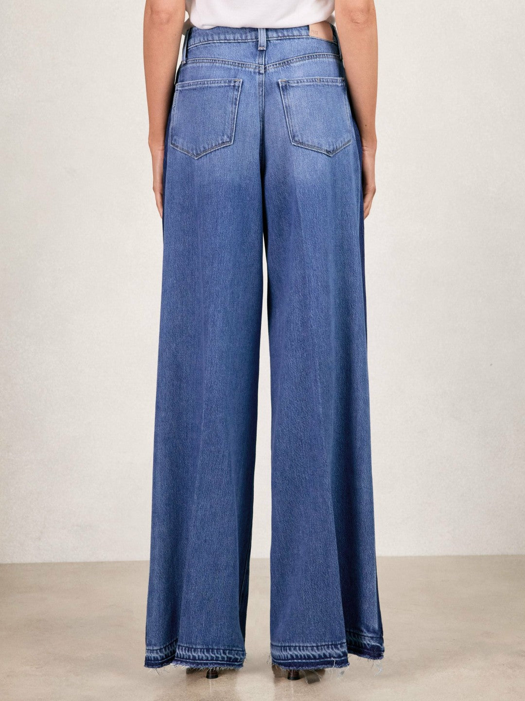 Reiss Affordable - Paige Side Stripe Wide Leg Jeans in Navy/Blue Stripe