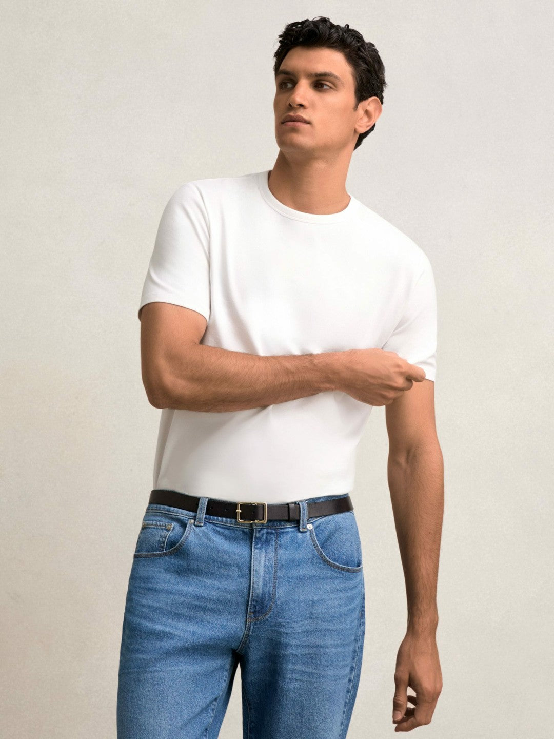 Reiss Deal - Stretch-Cotton Crew-Neck T-Shirt in White