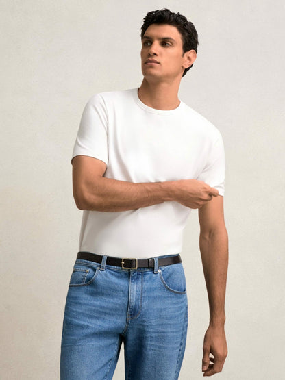 Reiss Deal - Stretch-Cotton Crew-Neck T-Shirt in White