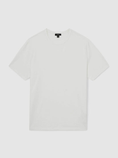 Reiss Deal - Stretch-Cotton Crew-Neck T-Shirt in White