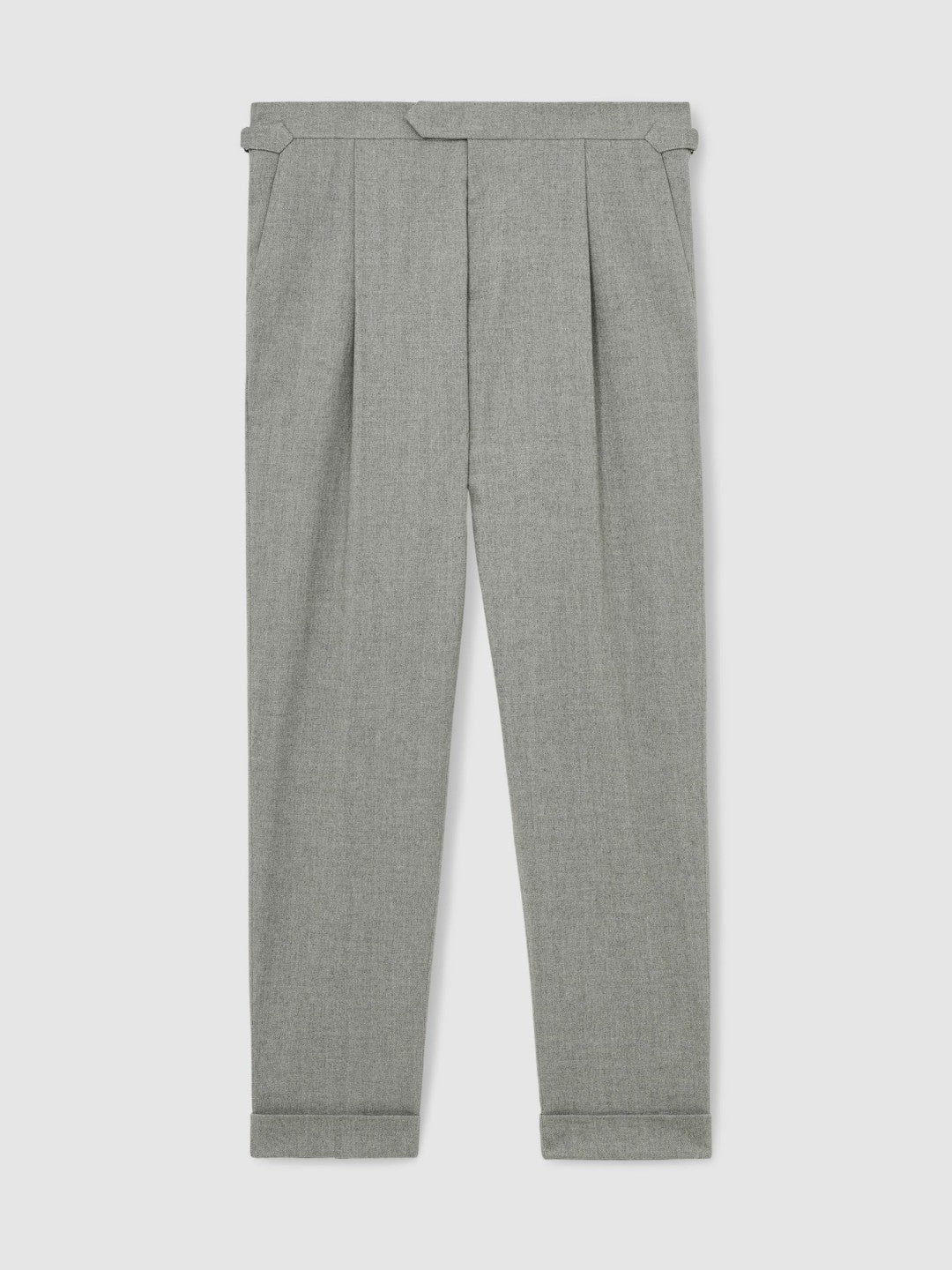 Reiss Affordable - Regular Fit Herringbone Trousers With Cotton in Grey
