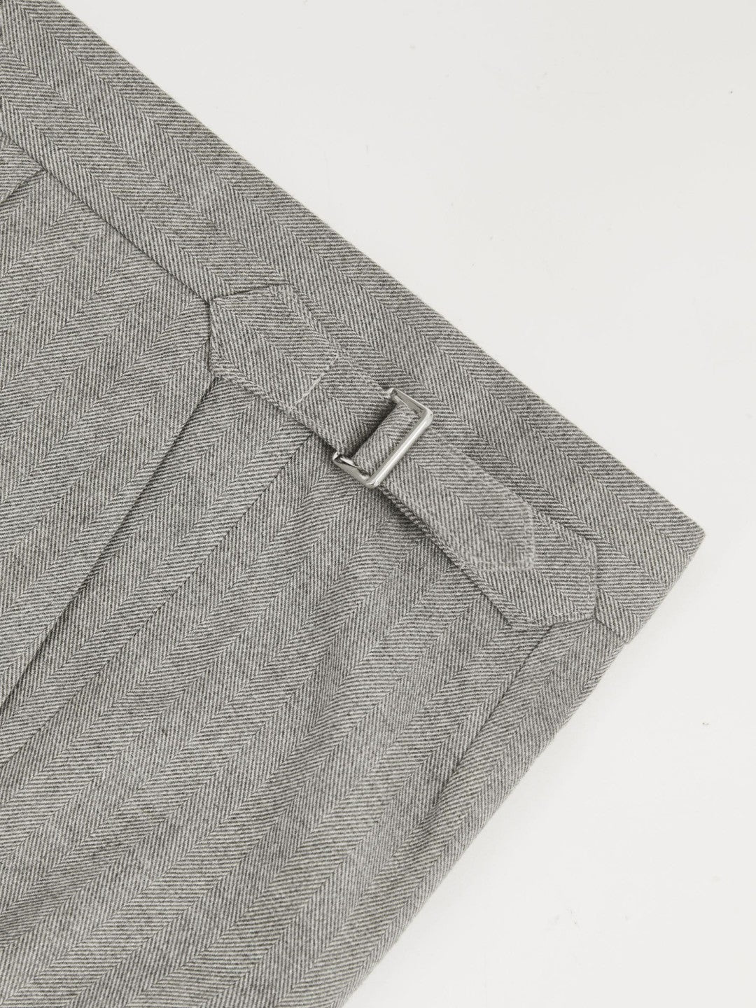 Reiss Affordable - Regular Fit Herringbone Trousers With Cotton in Grey