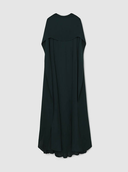 Reiss Offer - Petite Crepe Cape Maxi Dress in Teal Green