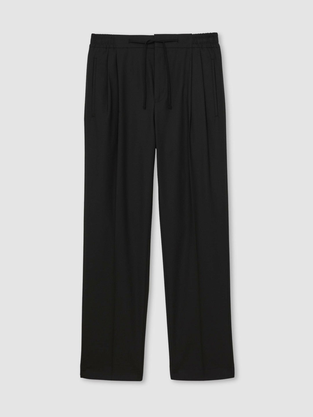 Reiss Best Seller - Relaxed-Fit Twill Drawstring Trousers in Black