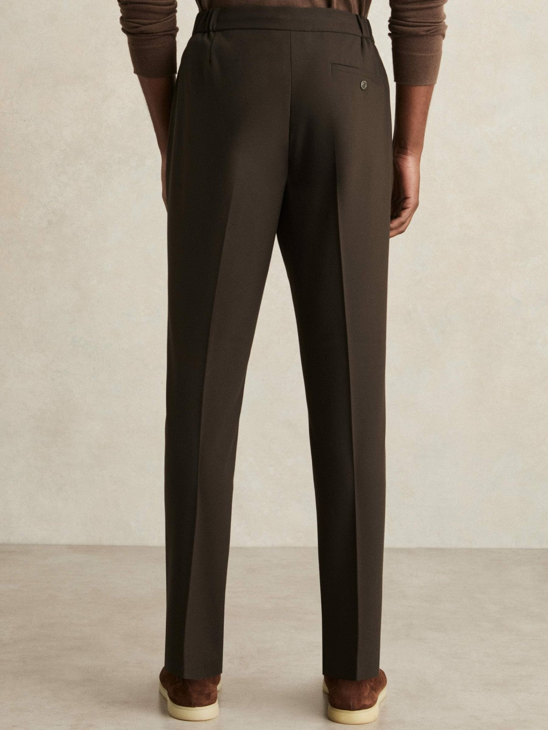 Reiss Deal - Slim-Fit Internal-Drawstring Trousers in Brown