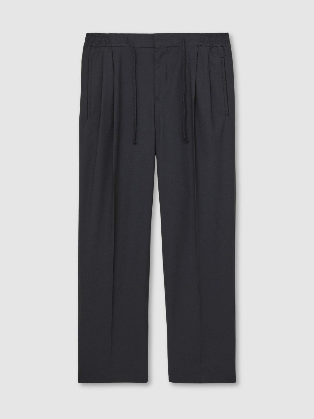 Reiss Sale - Relaxed-Fit Twill Drawstring Trousers in Navy