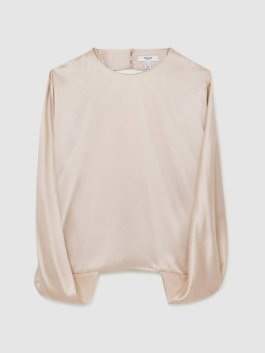 Reiss Silk Draped Sleeveless Top in Champagne Neutral