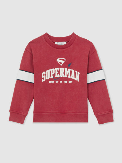 Reiss Deal - 13-14 yrs Superman Cotton Logo Sweatshirt in Red
