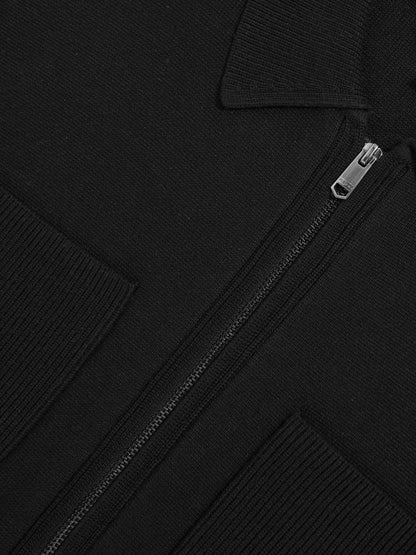 Reiss Sale - Four-Pocket Zip-Through Cardigan in Black