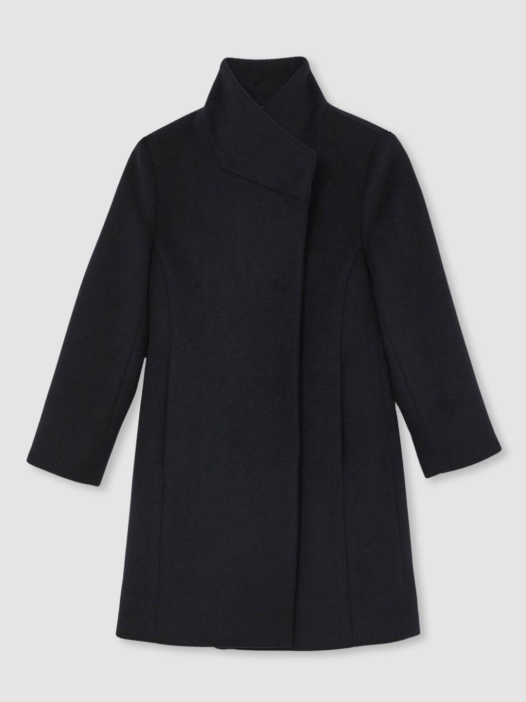 Reiss 3-9 yrs Wool-Blend Funnel-Neck Coat in Navy