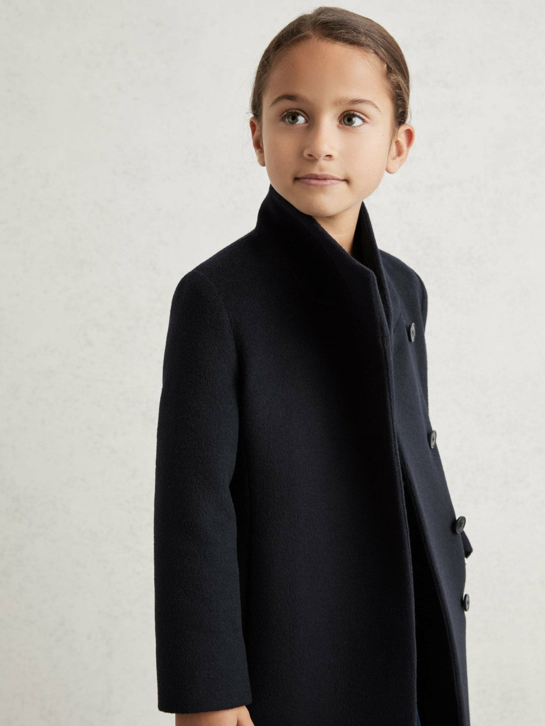 Reiss 3-9 yrs Wool-Blend Funnel-Neck Coat in Navy