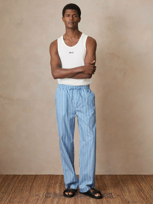 Reiss Offer - | Ché Poplin Stripe Trousers in Bright Blue/White
