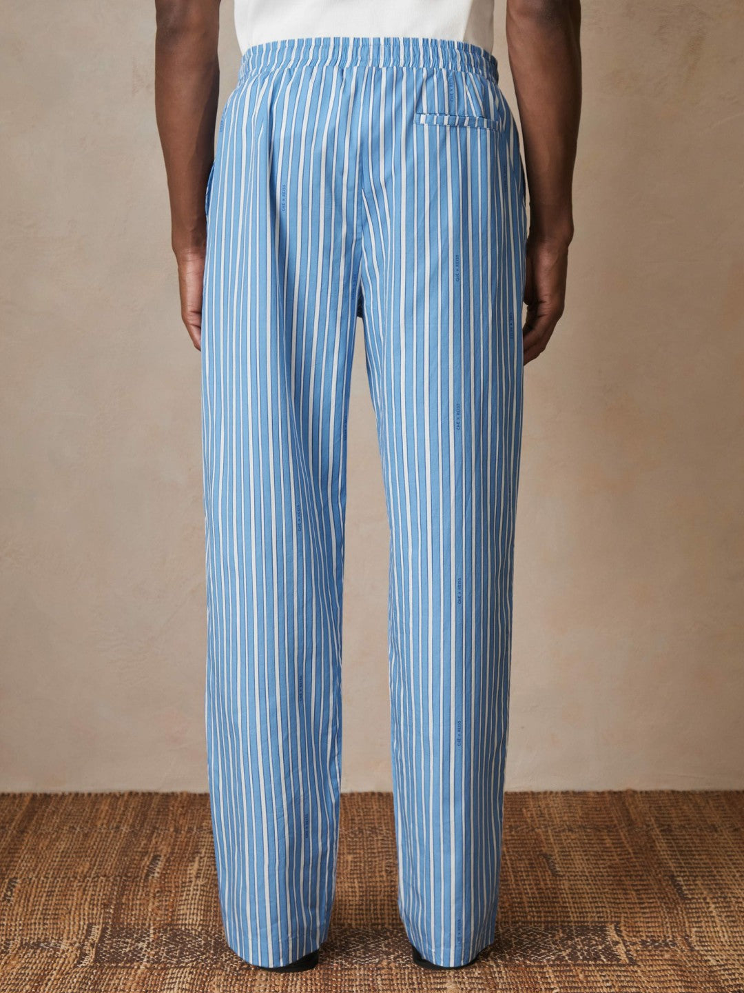 Reiss Offer - | Ché Poplin Stripe Trousers in Bright Blue/White
