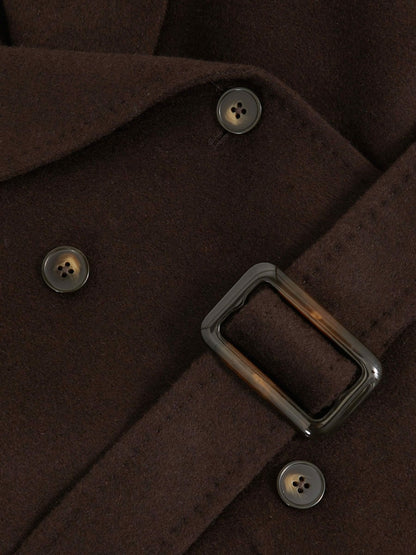 Reiss 13-14 yrs Double-Breasted Blindseam Wool-Blend Coat in Chocolate Brown