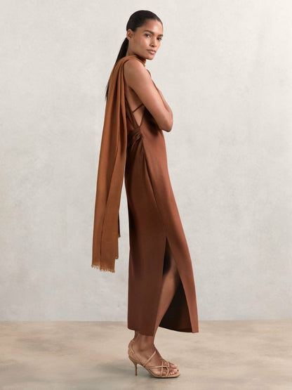 Reiss Offer - Wool-Cashmere Lightweight Scarf in Camel