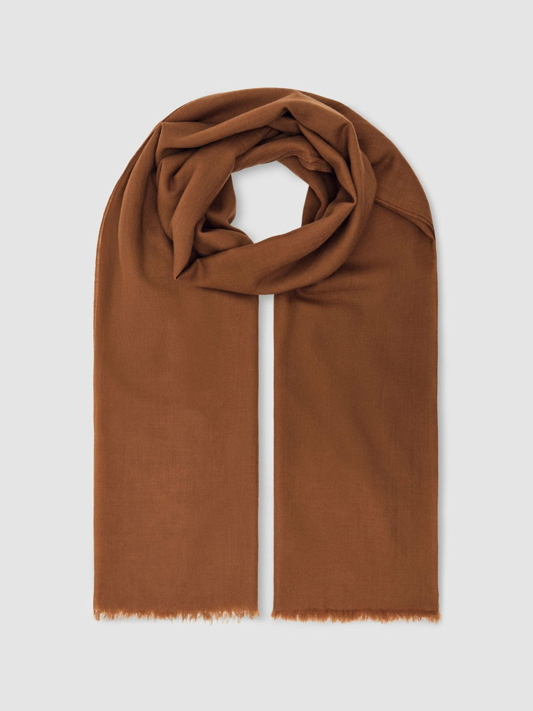 Reiss Offer - Wool-Cashmere Lightweight Scarf in Camel