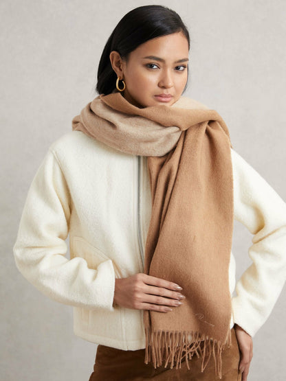Reiss Best Seller - Wool-Cashmere Scarf in Taupe