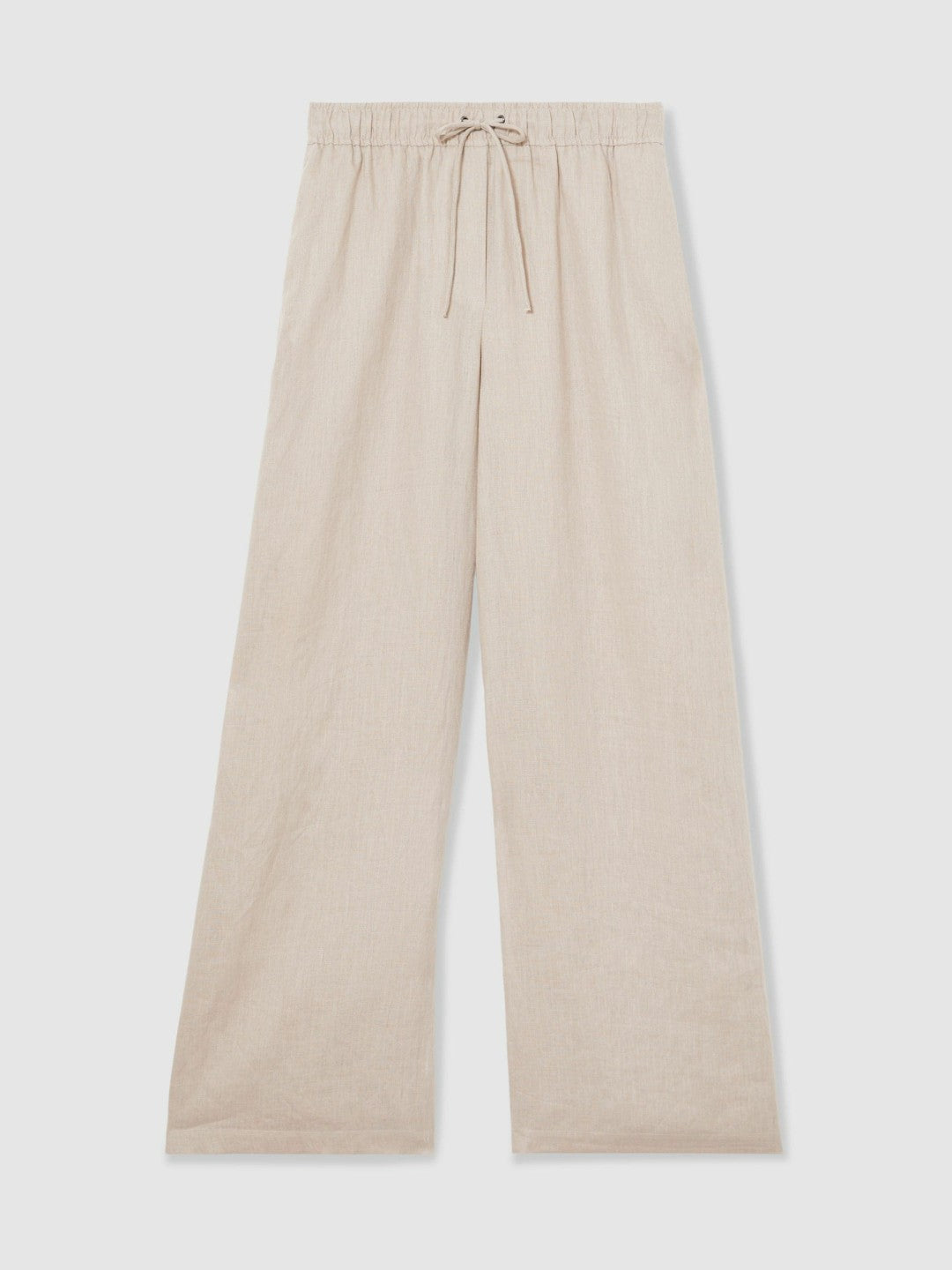 Reiss Petite Linen-Blend Wide-Leg Trousers in Neutral