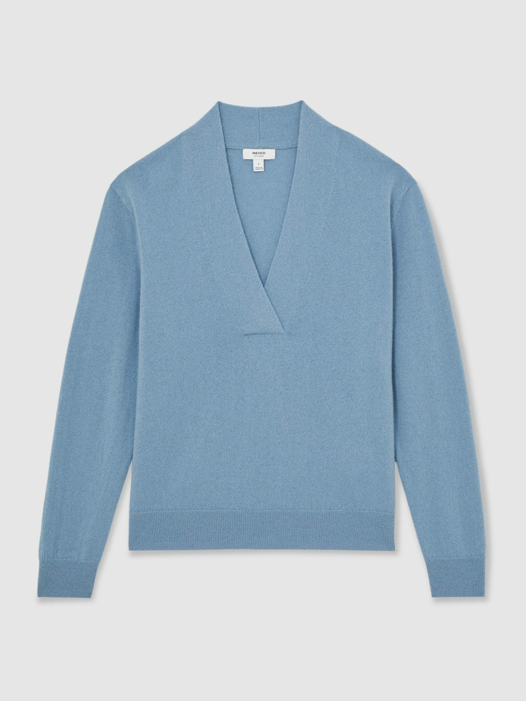 Reiss Best Seller - Cashmere V-Neck Jumper in Blue