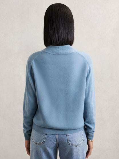 Reiss Best Seller - Cashmere V-Neck Jumper in Blue