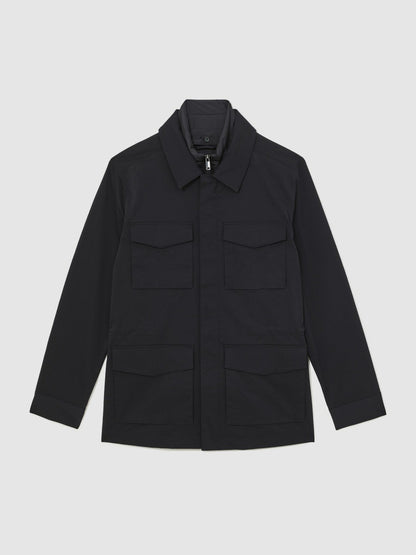Reiss Featured - Removable-Gilet Safari Jacket in Navy