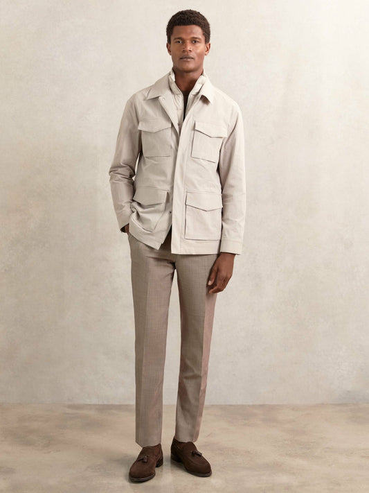 Reiss Affordable - Removable-Gilet Safari Jacket in Stone