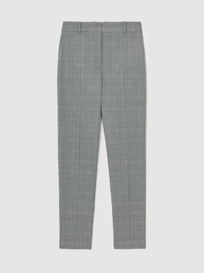 Reiss Value - Check Slim-Fit Suit Trousers in Grey