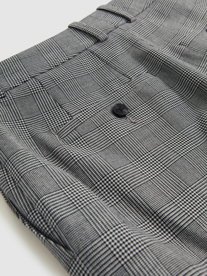 Reiss Value - Check Slim-Fit Suit Trousers in Grey